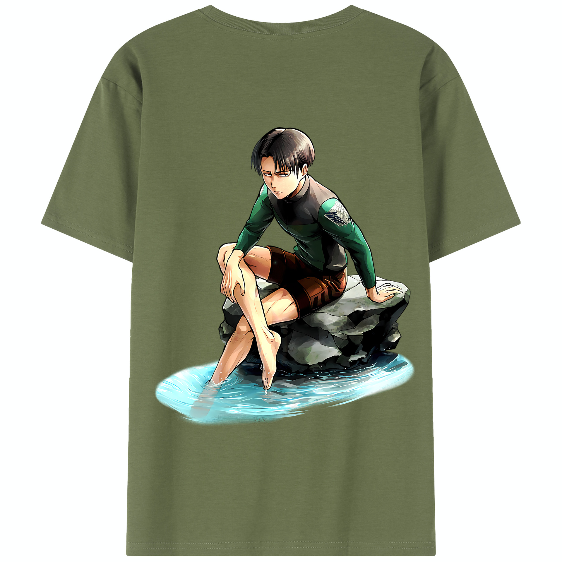 （画像用） 進撃の巨人 リヴァイ·アッカーマン Attack on Titan Levi Ackerman 綿100％半袖Tシャツ（背面プリント）